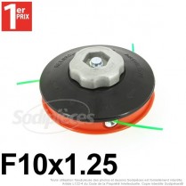 Tête débroussailleuse 3 fils F10x1,25 gauche  écrou alu