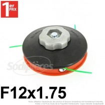 Tête débroussailleuse 3 fils F12x1,75 gauche écrou alu