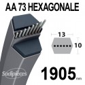 Courroie tondeuse AA73 Héxagonale. 13 mm x 1937 mm.