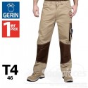 Pantalon de travail pro. Beige/marron. T4 (46)