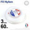 Fil débroussailleuse nylon Rond. 3 mm x 60 m. Coque. Blanc