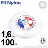 Fil débroussailleuse nylon Rond. 1,6 mm x 100 m. Coque. Blanc