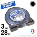 Fil débroussailleuse Titanium ®. Coque rond 3 mm x 28 m