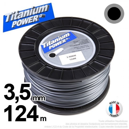 Fil débroussailleuse Titanium ®. Bobine rond 3.5 mm x 124 m