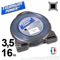 Fil débroussailleuse Titanium ®. Carré. Coque : 3.5 mm x 16 m
