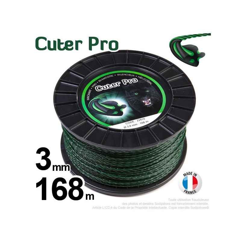 Fil débroussailleuse Cuter' Pro ®. Bobine 3 mm x 168 m