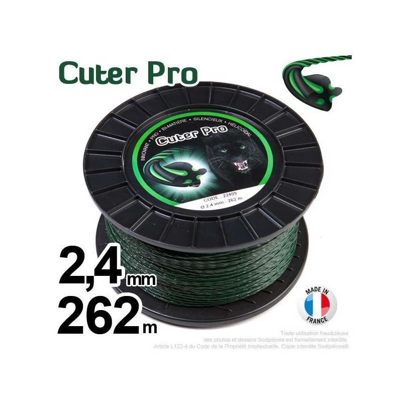 Fil débroussailleuse Cuter' Pro ®. Bobine 2,4 mm x 262 m