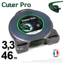 Fil débroussailleuse Cuter' Pro ®. Coque 3,3 mm x 46 m. Hélicoïdal.