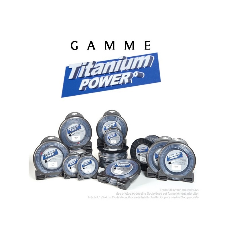 Fil débroussailleuse Titanium ®. Coque rond 3.5 mm x 41 m