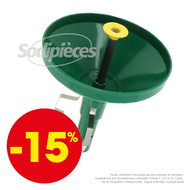 Entonnoir auto stop. Évite le trop plein.