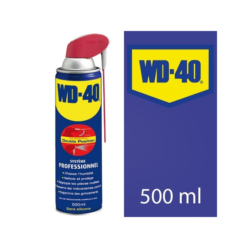 WD 40. Protège, dégrippe, nettoie, lubrifie. 500 ml système professionnel