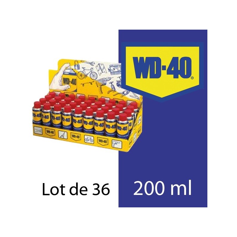 WD 40. Protège, dégrippe, lubrifie. Présentoir 36 x 200 ml