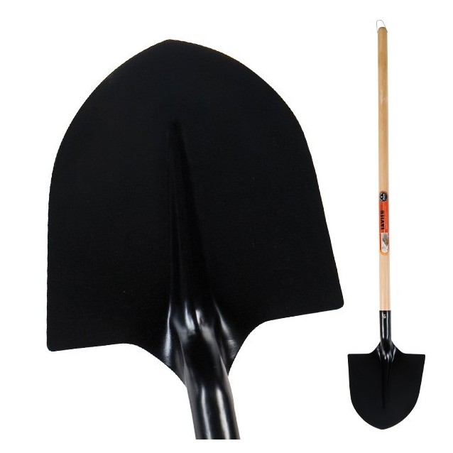 Pelle ronde trempée 27 cm longueur du manche 110 cm