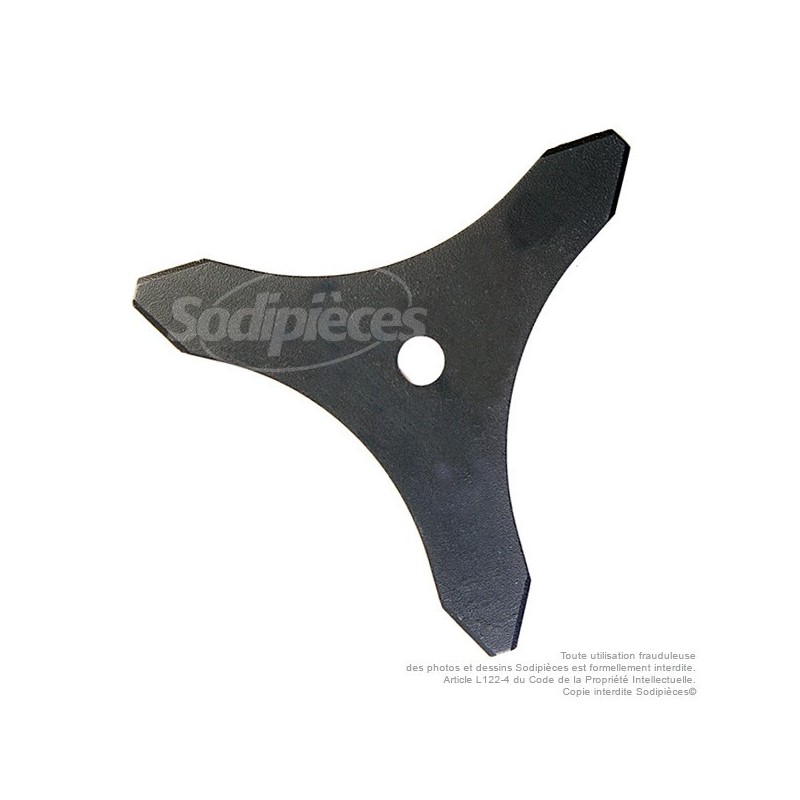 Lame 3 dents Ø coupe 255 mm. Alésage : 20 mm. Ep 3 mm