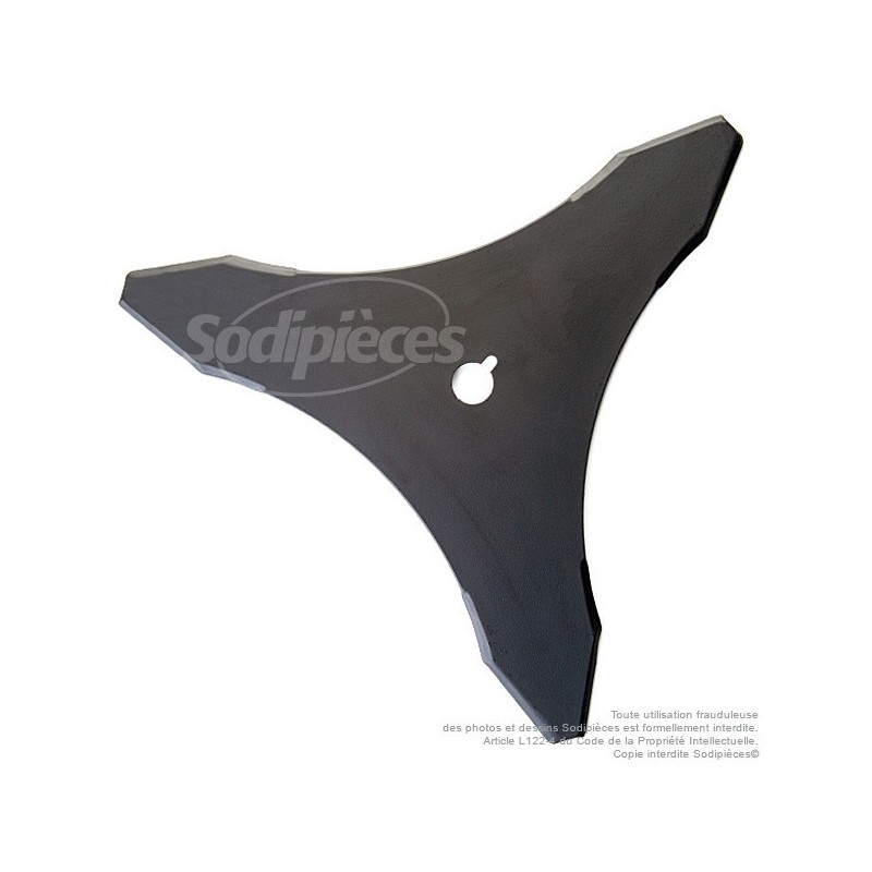 Lame 3 dents Ø coupe 350 mm. Alésage 20.0 mm. Ep : 4 mm