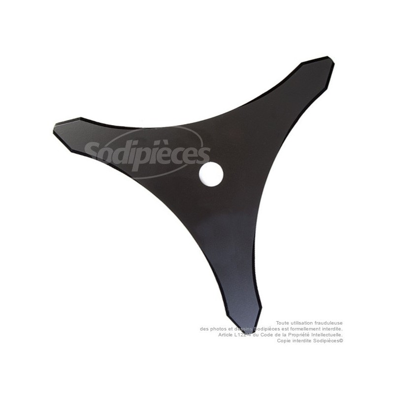 Lame 3 dents Ø coupe 350 mm. Alésage 25,4 mm. Ep : 4 mm