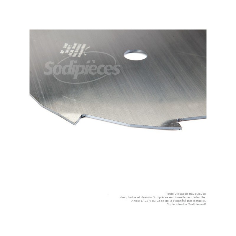 Lame débroussailleuse 10 dents Ø coupe 250 mm. Ale : 20 mm
