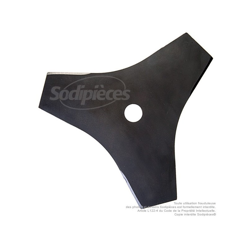 Lame débroussailleuse 3 dents Ø de coupe 280 mm. Ale : 25,4 mm