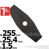 Lame droite. Ø 255 mm. Al 25,4 mm. Ep 1,5 mm.