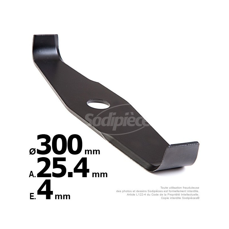 Lame droite spéciale ronce. Ø 300 mm. Al 25,4 mm. Ep 4 mm.