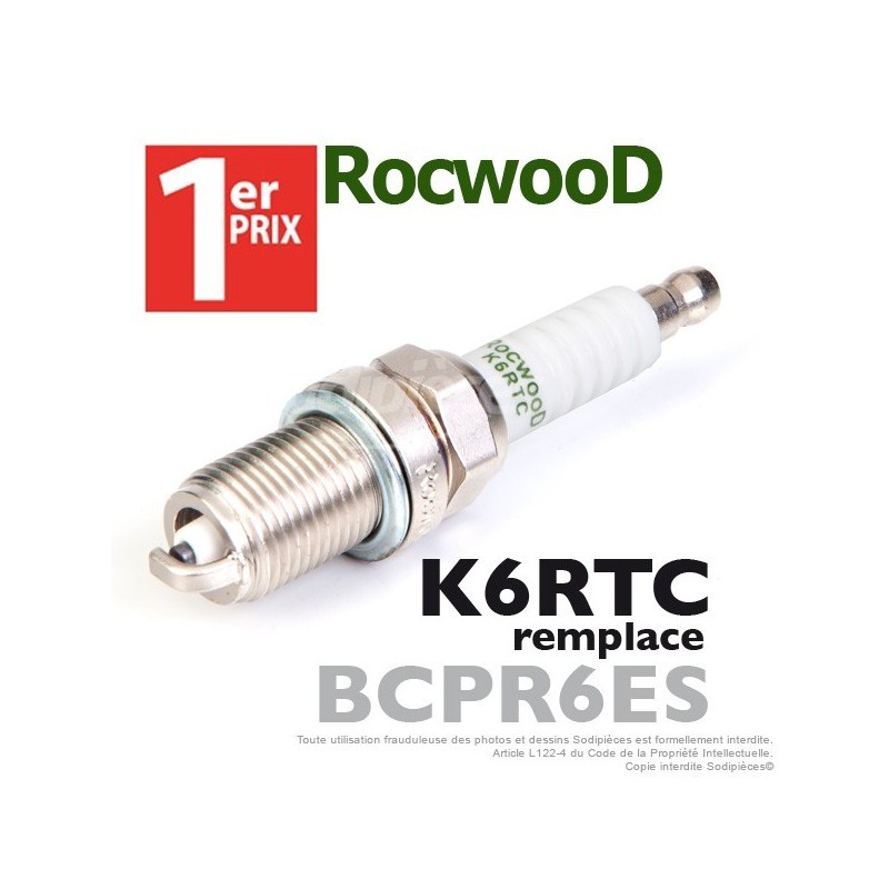Bougie type BCPR6ES. 1er Prix Rocwood. K6RTC