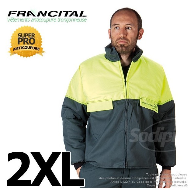 Veste anticoupure tronçonneuse. Francital. Taille XXL