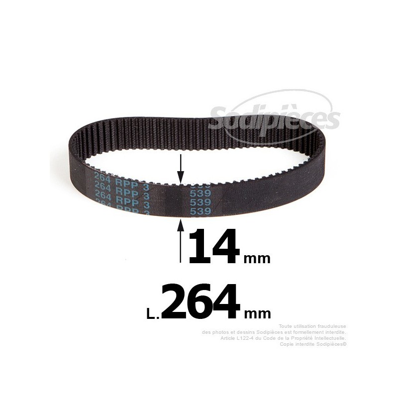 Courroie pour électro portatif 264x14