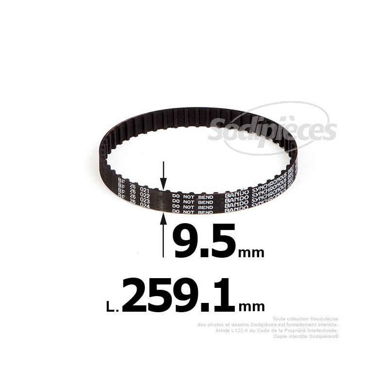 Courroie pour électro portatif 259,10x9,5