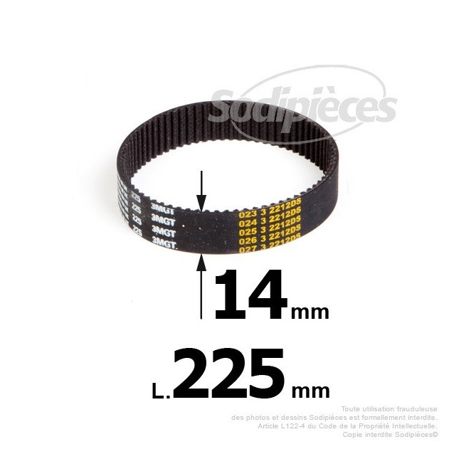 Courroie pour électro portatif 225x14