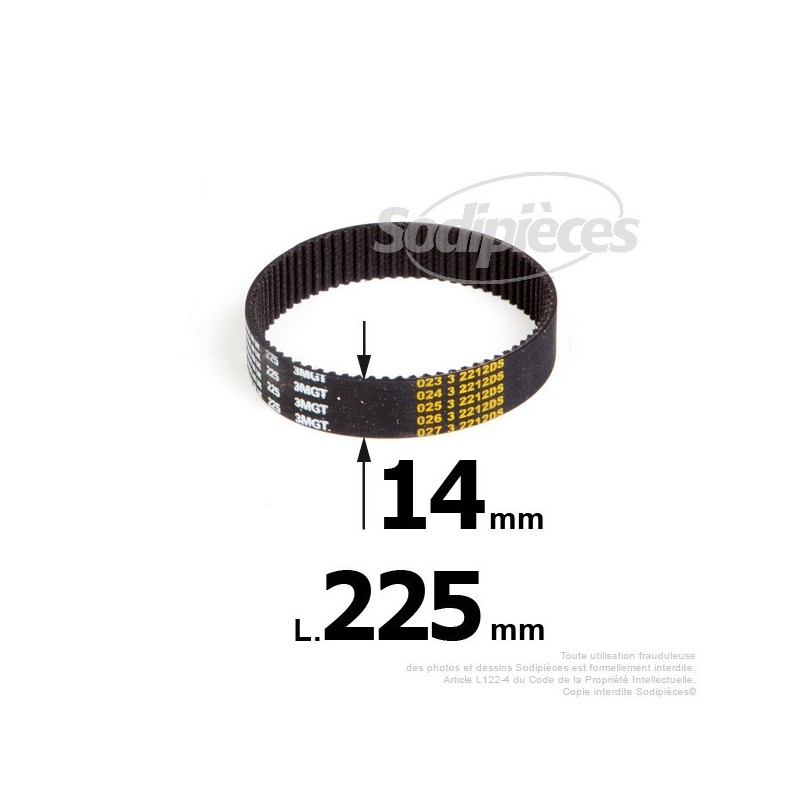 Courroie pour électro portatif 225x14