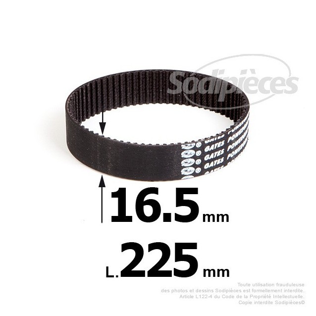 Courroie pour électro portatif 225x16,5