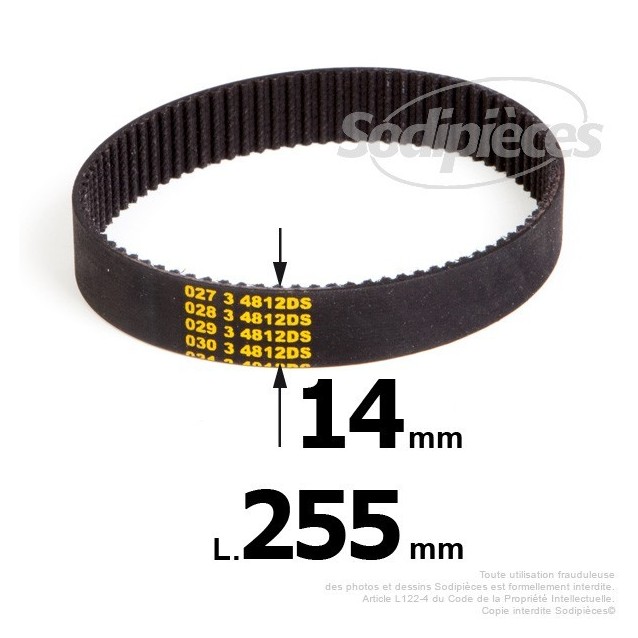 Courroie pour électro portatif 255x14