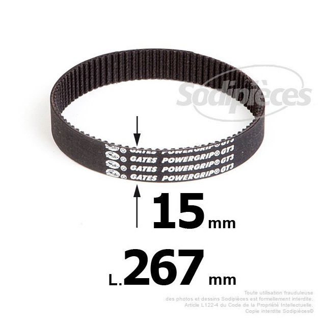 Courroie pour électro portatif 267x15