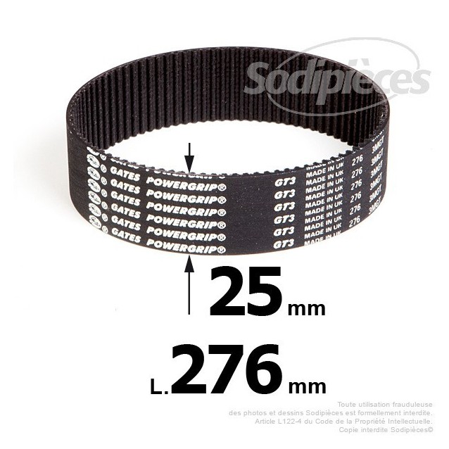 Courroie pour électro portatif 276x25