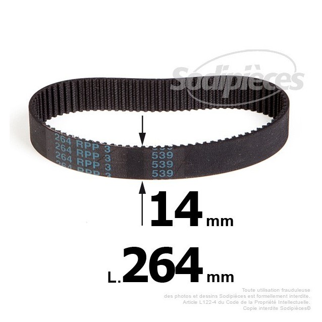 Courroie pour électro portatif 264x14