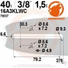 Guide tronçonneuse Kerwood. 40 cm. 3/8". 1,5 mm. 16A3KLWC