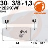 Guide tronçonneuse Kerwood. 30 cm, 3/8"LP. 1,3 mm. 12B2KCWF