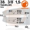 Guide tronçonneuse Kerwood. 38 cm. 3/8". 1,5 mm. 15A3KLWC