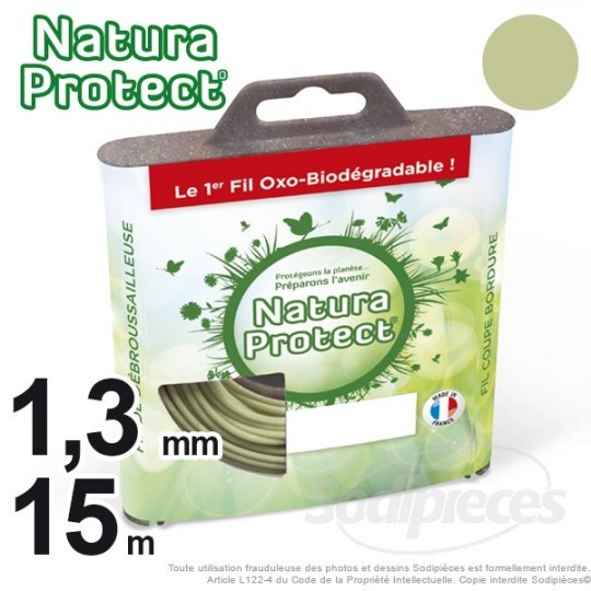 Fil débroussailleuse Natura Protect, coque rond 1,3 mm x 15 m