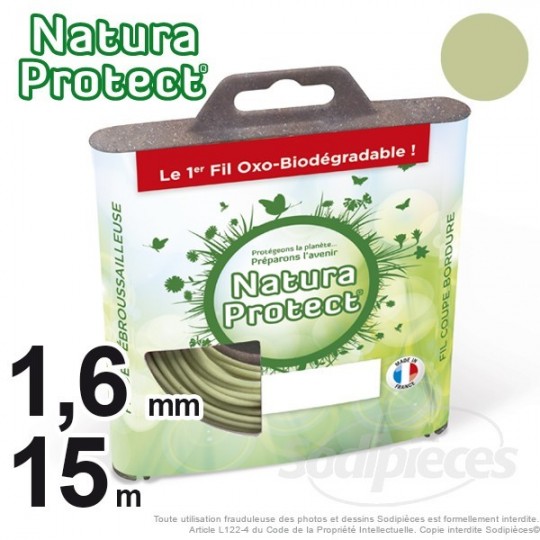 Fil débroussailleuse Natura Protect, coque rond 1,3 mm x 15 m