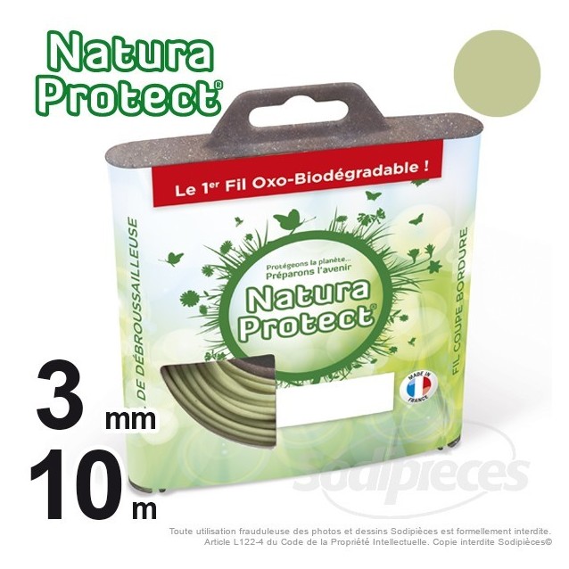 Fil débroussailleuse Natura Protect, coque rond 1,3 mm x 15 m