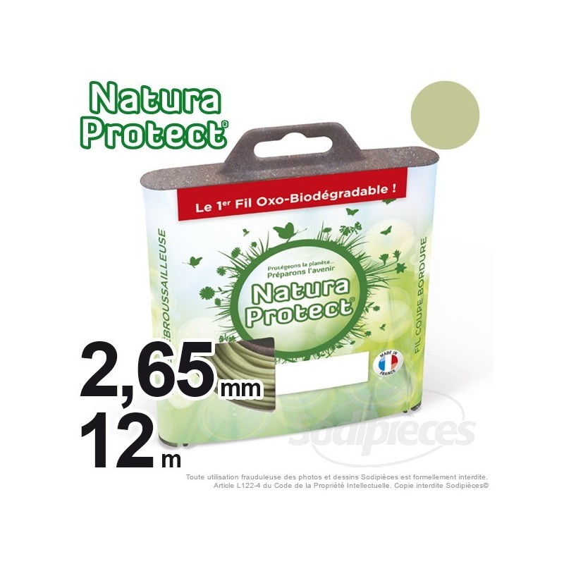 Fil débroussailleuse Natura Protect, coque rond 1,3 mm x 15 m