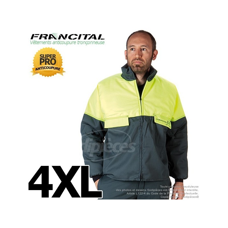 Veste anticoupure tronçonneuse. Francital. Taille XXXL