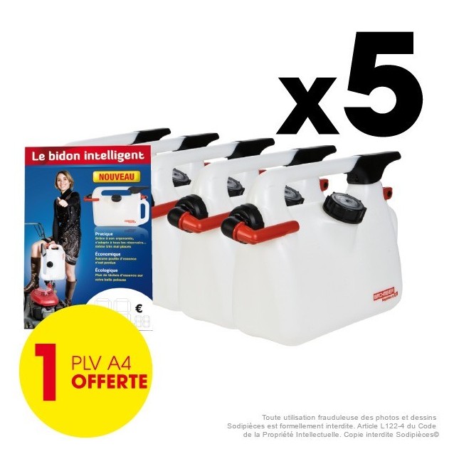 Bidon intelligent 6 litres. Par 5. Pratique, économique, écologique.