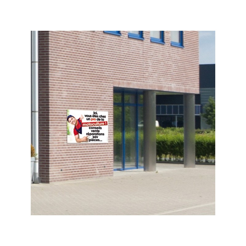 Panneau aluminium Ici vous êtes chez un pro...80X60 cm