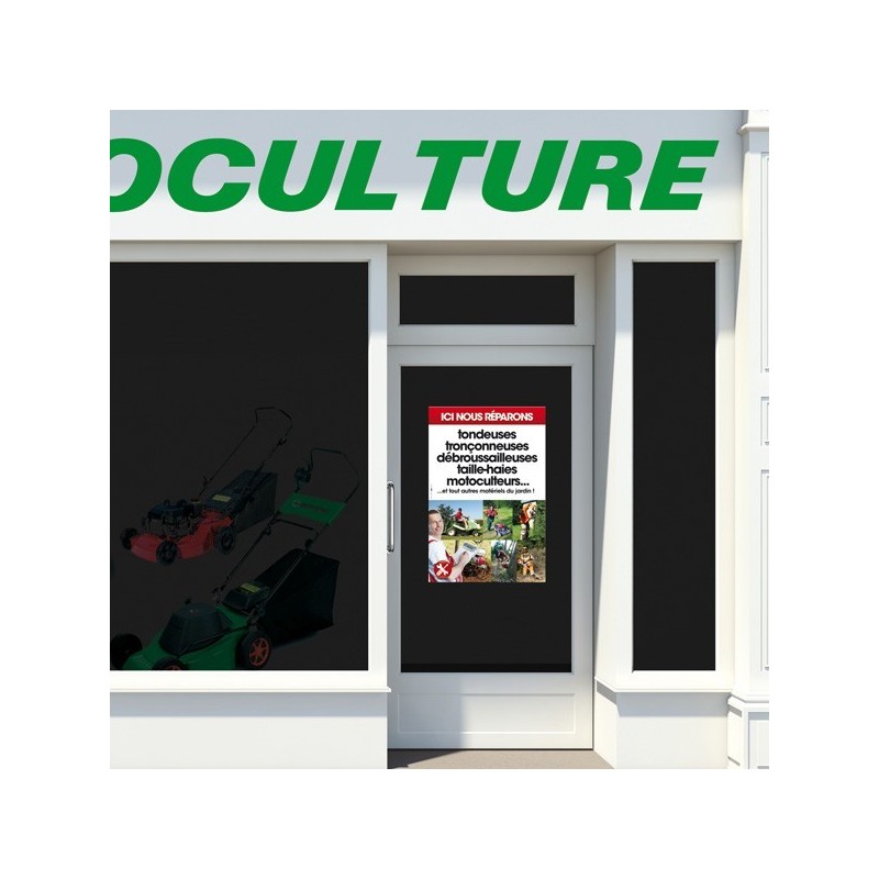 Panneau aluminium Ici nous réparons... 40X60 cm