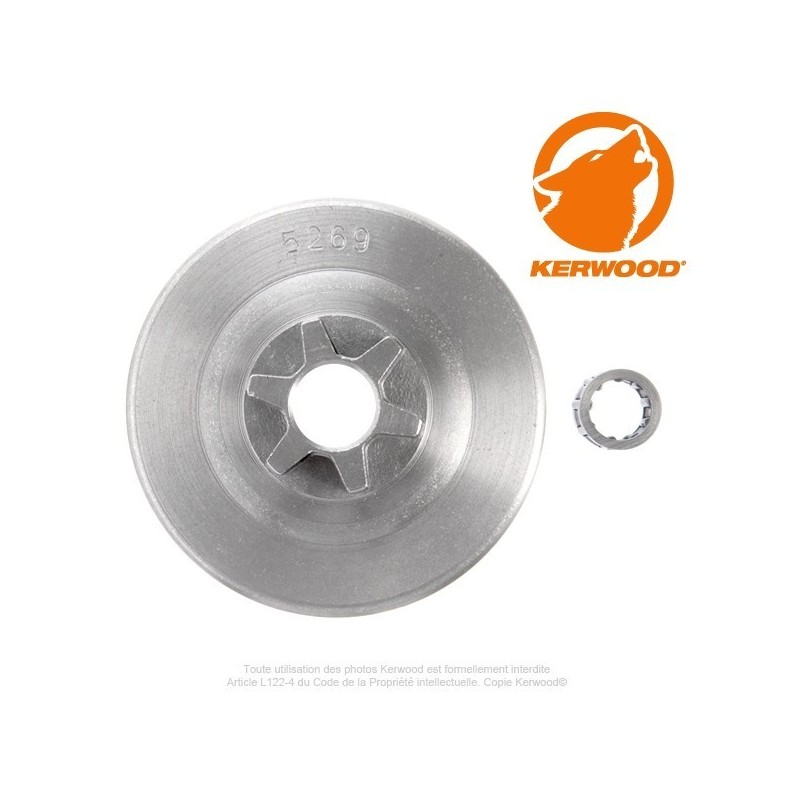 Pignon tronçonneuse étoile 3/8"LP. 6 dents. MC CULLOCH