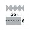 Courroie 1600DS8M25 Double Denture. 25 mm x 1600 mm.