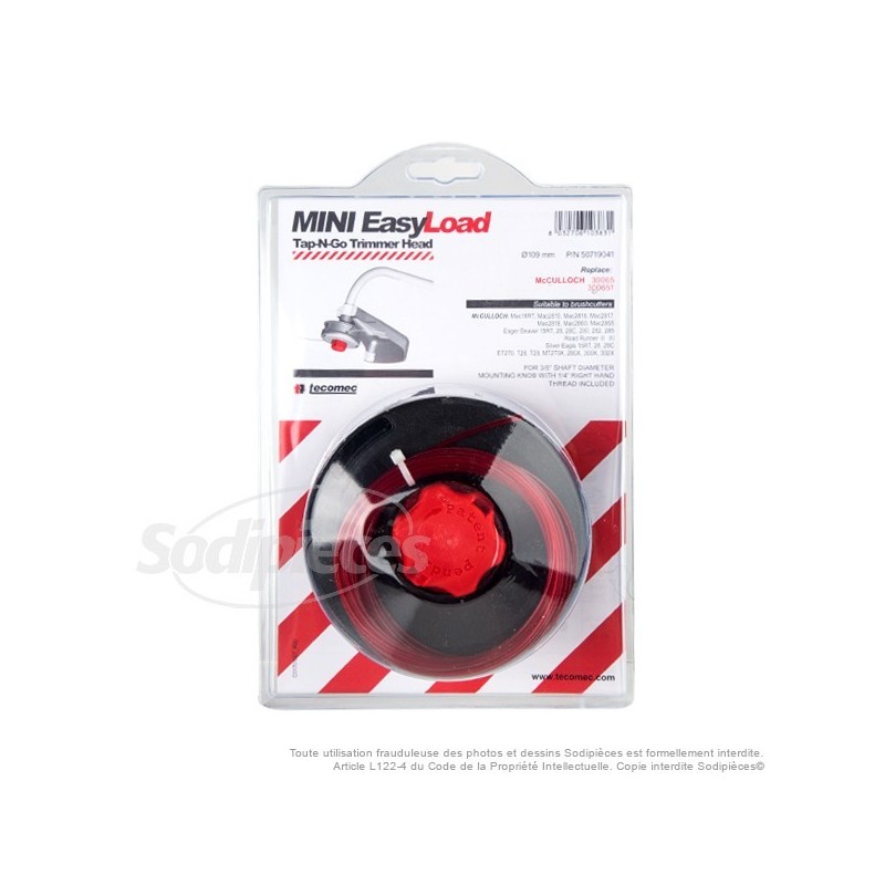 Mini tête débroussailleuse Easy Load. Pour Mc Culloch