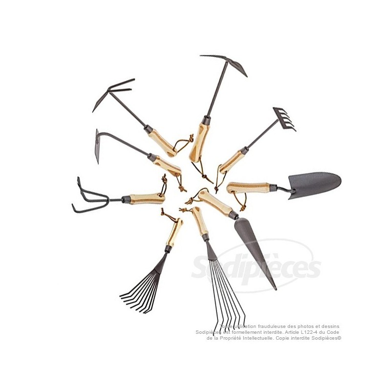  Outils jardin bambou. Pack promo. 9 outils